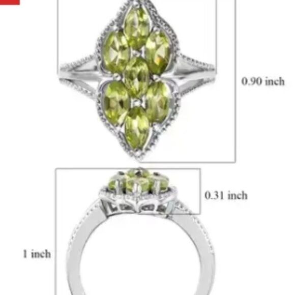 Karis Peridot Ring in Platinum Bond - Picture 5 of 5